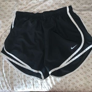 NIKE black and white DriFit running shorts